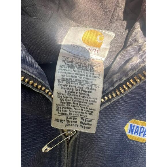 Carhartt J130 Navy Jacket Size Large Authentic Workwear Heavy Duty Insulated - Picture 4 of 8